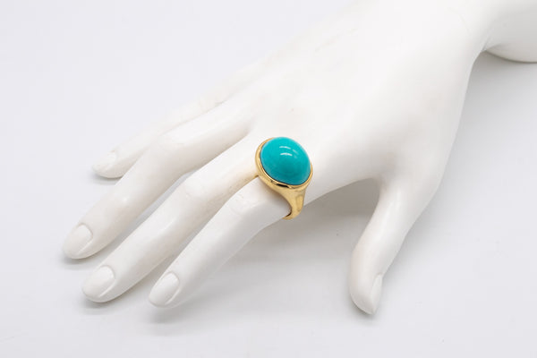 TIFFANY & CO. BY ELSA PERETTI 18 KT YELLOW GOLD RING WITH 25 CARATS TURQUOISE