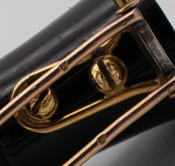 JEAN BOUTON PARIS 1960 MR. MONOPOLY BROOCH 18KT GOLD WITH GEMSTONES