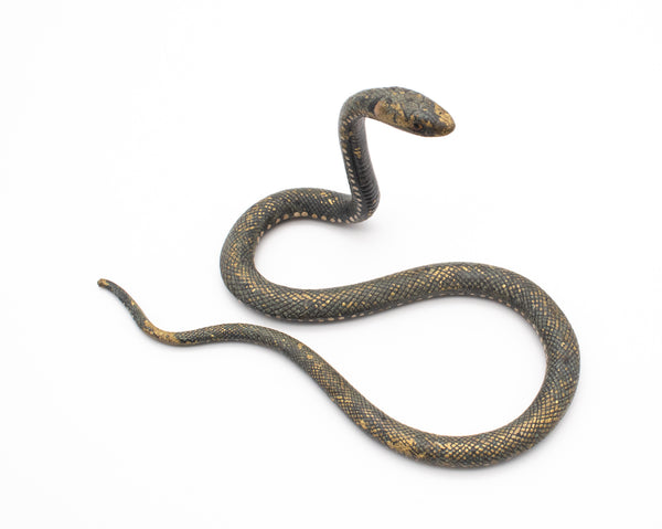 AUSTRIA 1900 FRANZ BERGMAN ART NOVEAU GILDED BRONZE COBRA SERPENT PAPER WEIGHT