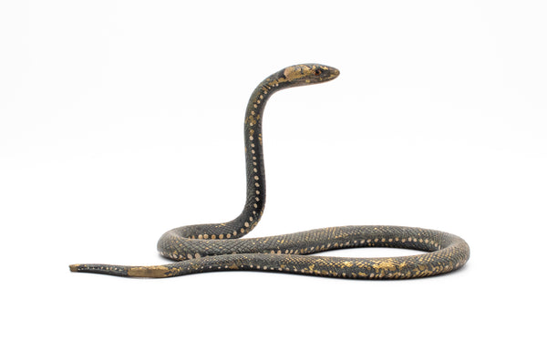 AUSTRIA 1900 FRANZ BERGMAN ART NOVEAU GILDED BRONZE COBRA SERPENT PAPER WEIGHT