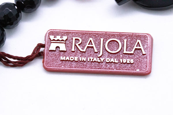 RAJOLA ITALY 18 KT RED CORAL, ONYX AND HORN NECKLACE