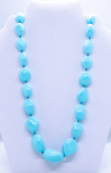 RAJOLA ITALY BLUE TURQUOISE GEMSTONES GRADUATED NECKLACE