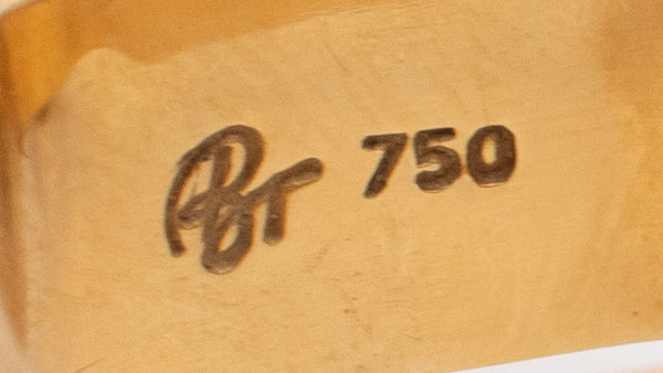 GERMAN 1970'S GEOMETRIC 18 KT KINETIC  SPINNING RING WITH A 25 Cts SAGENITIC QUARTZ