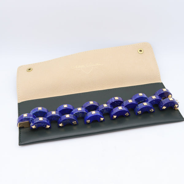 Aletto Brothers Sculptural Bracelet In 18Kt Yellow Gold With Carved Lapis Lazuli