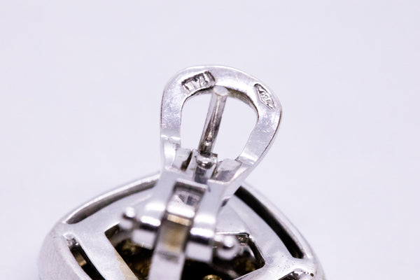 DIAMONDS CLUSTER PAVEE 18 KT GOLD PAIR OF EAR CLIPS