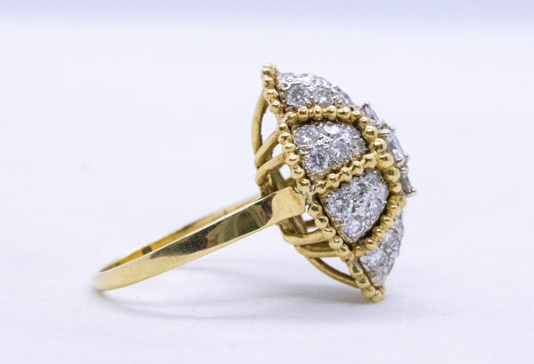 HAMMERMAN BROTHERS 18 KT COCKTAIL RING WITH 2.46 Ctw DIAMONDS