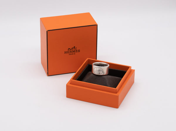 HERMES PARIS ECLIPSE RUBAN RING BAND IN .925 STERLING SILVER