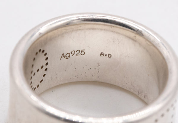 HERMES PARIS ECLIPSE RUBAN RING BAND IN .925 STERLING SILVER