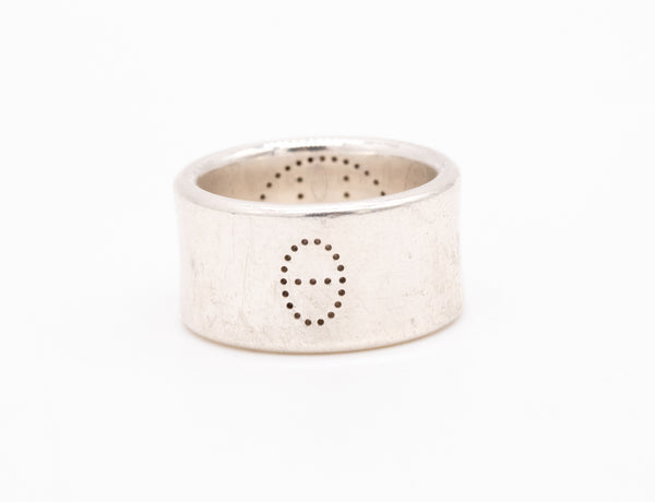 HERMES PARIS ECLIPSE RUBAN RING BAND IN .925 STERLING SILVER