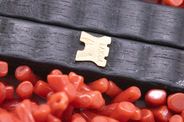 RAJOLA ITALY 18 KT EBONY WOOD AND SARDINIA RED CORAL BRACELET