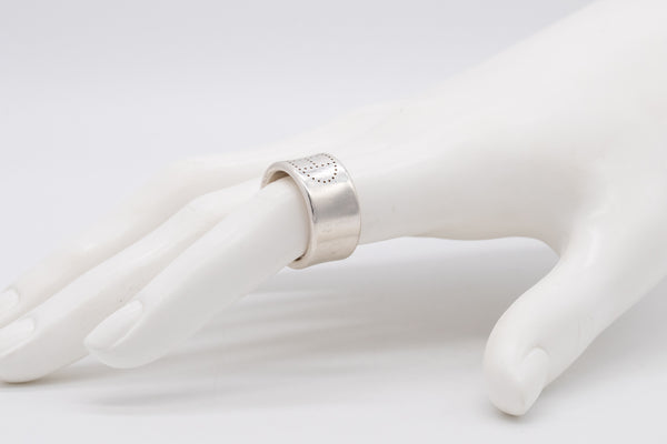 HERMES PARIS ECLIPSE RUBAN RING BAND IN .925 STERLING SILVER