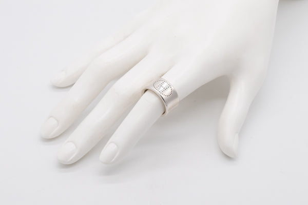 HERMES PARIS ECLIPSE RUBAN RING BAND IN .925 STERLING SILVER