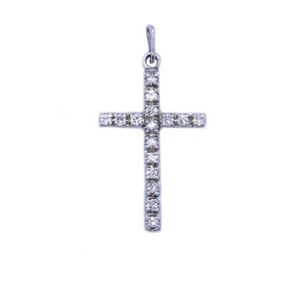 CROSS 18 KT GOLD WITH 0.96 Ctw DIAMONDS