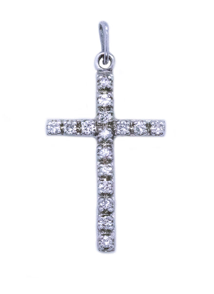 CROSS 18 KT GOLD WITH 0.96 Ctw DIAMONDS