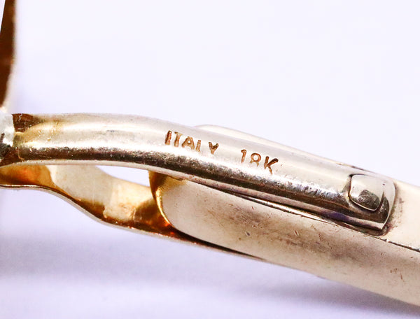 ITALIAN 18 KT GOLD LACE PATTERN RETRO CUFFLINKS