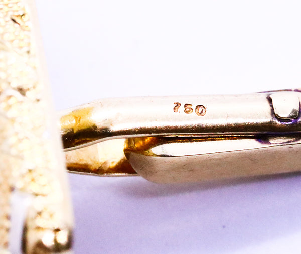 ITALIAN 18 KT GOLD LACE PATTERN RETRO CUFFLINKS