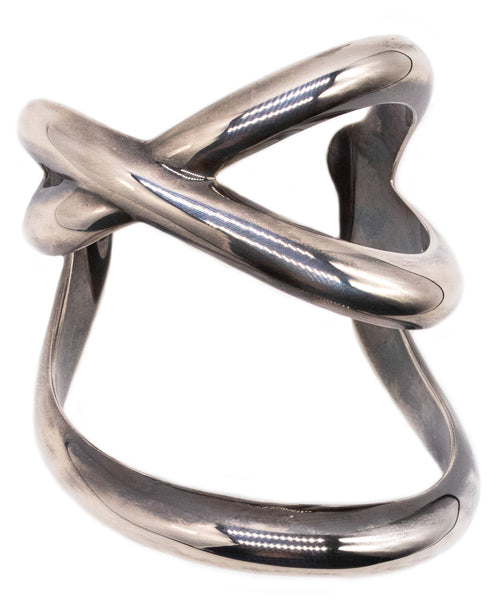 Angela Cummings 1984 New York Bold Wired Bangle Cuff In Solid .925 Sterling Silver