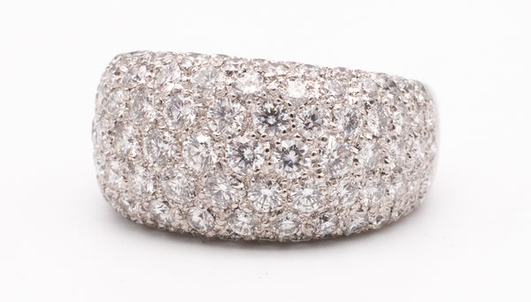 CARTIER PARIS 18 KT GOLD BOMBE RING WITH 3.12 Cts IN DIAMONDS PAVEE