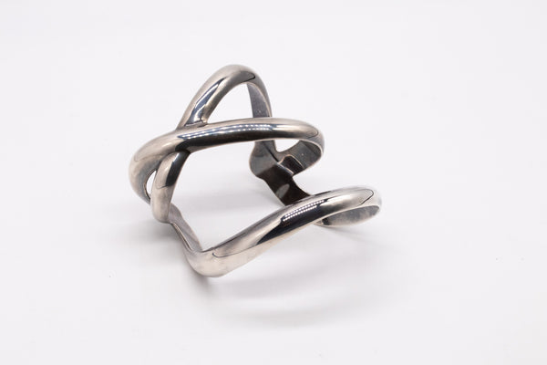 Angela Cummings 1984 New York Bold Wired Bangle Cuff In Solid .925 Sterling Silver