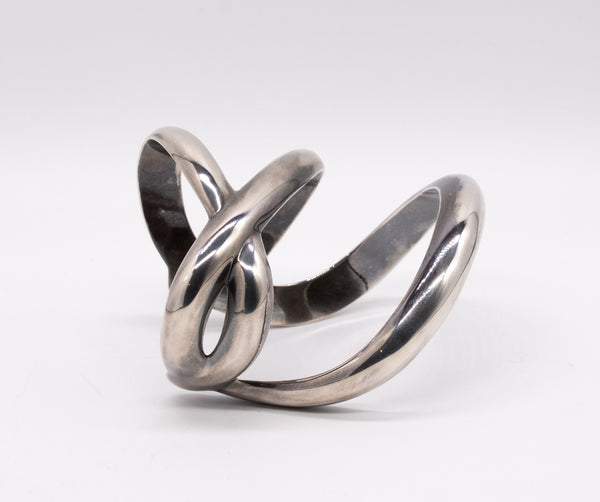 Angela Cummings 1984 New York Bold Wired Bangle Cuff In Solid .925 Sterling Silver