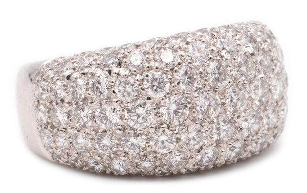 CARTIER PARIS 18 KT GOLD BOMBE RING WITH 3.12 Cts IN DIAMONDS PAVEE