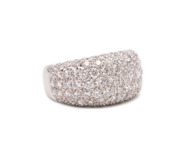 CARTIER PARIS 18 KT GOLD BOMBE RING WITH 3.12 Cts IN DIAMONDS PAVEE