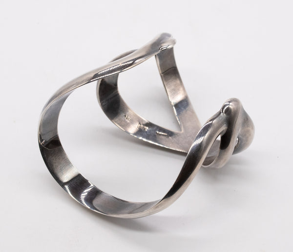 Angela Cummings 1984 New York Bold Wired Bangle Cuff In Solid .925 Sterling Silver
