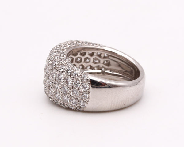 CARTIER PARIS 18 KT GOLD BOMBE RING WITH 3.12 Cts IN DIAMONDS PAVEE