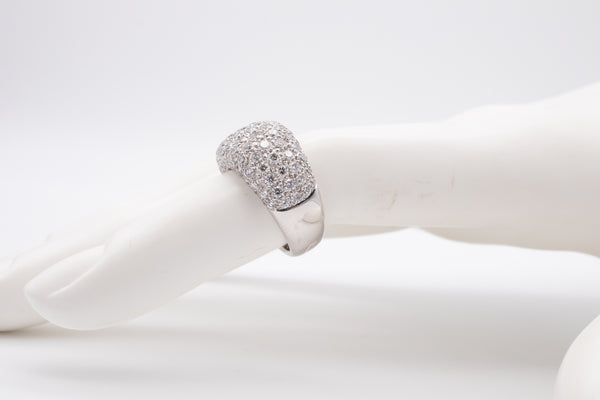 CARTIER PARIS 18 KT GOLD BOMBE RING WITH 3.12 Cts IN DIAMONDS PAVEE