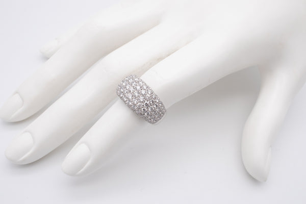 CARTIER PARIS 18 KT GOLD BOMBE RING WITH 3.12 Cts IN DIAMONDS PAVEE