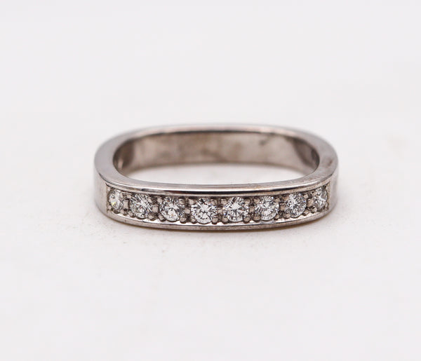 Paul Binder 1970 Swiss Square Eternity Ring In 18Kt White Gold With VS Diamonds