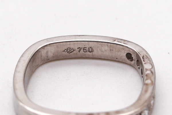 Paul Binder 1970 Swiss Square Eternity Ring In 18Kt White Gold With VS Diamonds