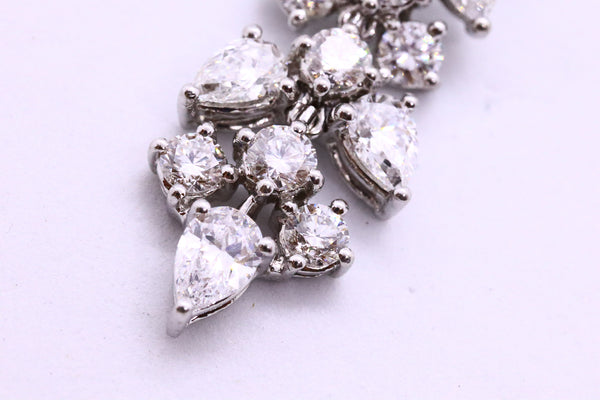 PLATINUM EARRINGS 1950'S WITH EXCEPTIONAL CASCADE OF DIAMONDS