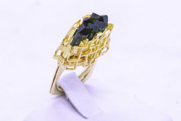BURLE MARX & BRUNO GUIDI 18 KT AMAZONIA RING WITH GREEN TOURMALINE