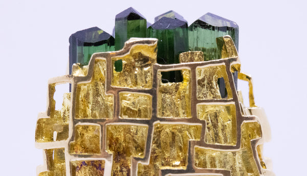 BURLE MARX & BRUNO GUIDI 18 KT AMAZONIA RING WITH GREEN TOURMALINE