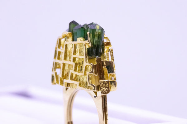 BURLE MARX & BRUNO GUIDI 18 KT AMAZONIA RING WITH GREEN TOURMALINE