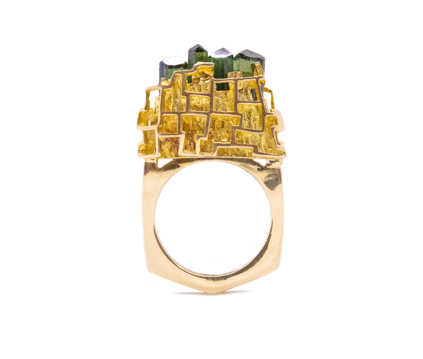 BURLE MARX & BRUNO GUIDI 18 KT AMAZONIA RING WITH GREEN TOURMALINE