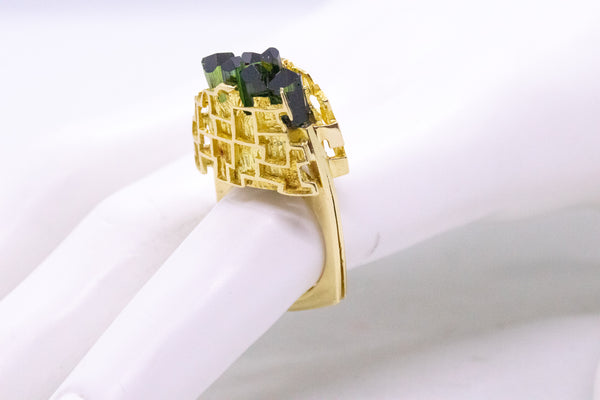 BURLE MARX & BRUNO GUIDI 18 KT AMAZONIA RING WITH GREEN TOURMALINE