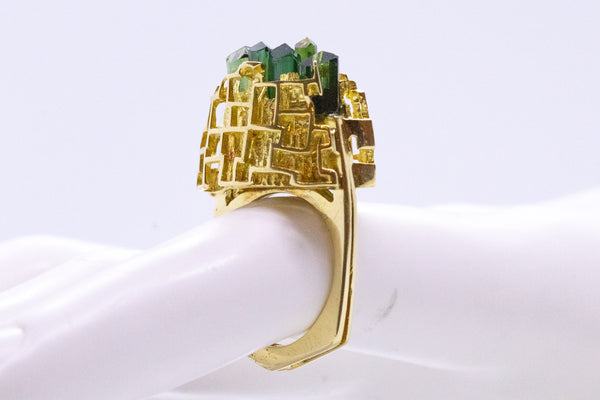 BURLE MARX & BRUNO GUIDI 18 KT AMAZONIA RING WITH GREEN TOURMALINE