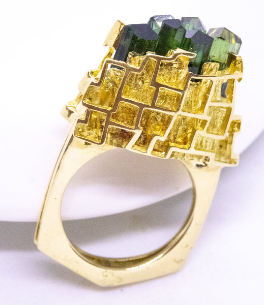 BURLE MARX & BRUNO GUIDI 18 KT AMAZONIA RING WITH GREEN TOURMALINE