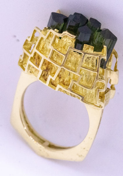 BURLE MARX & BRUNO GUIDI 18 KT AMAZONIA RING WITH GREEN TOURMALINE