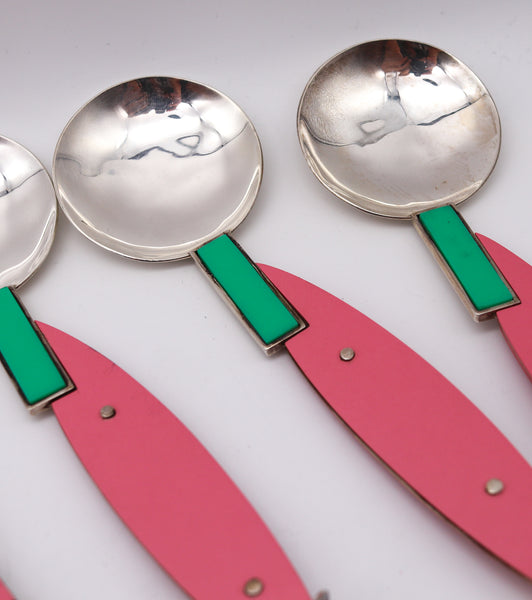 Mardi Jo Cohen 1990 Memphis 20 Flatware Service In Sterling With Gemstones