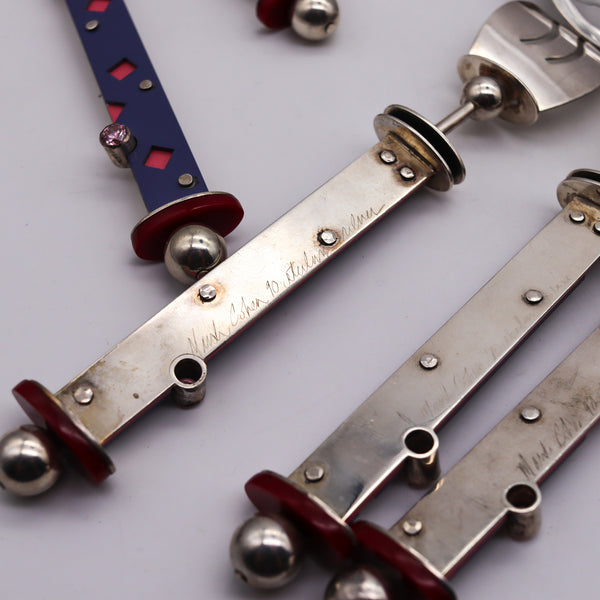 Mardi Jo Cohen 1990 Memphis 20 Flatware Service In Sterling With Gemstones