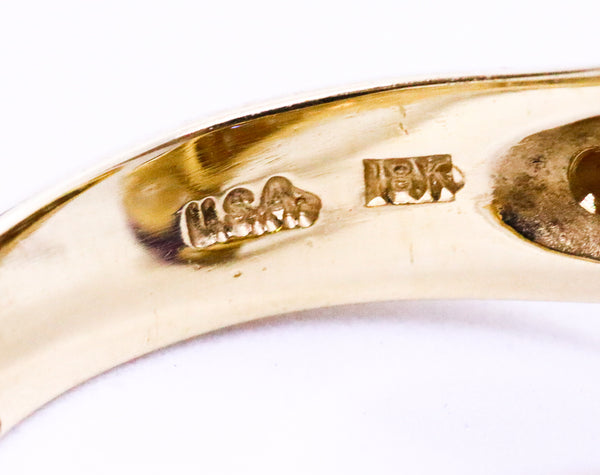 SUSY MOR 18 KT GOLD RING WITH DIAMONDS AND GEMSTONES