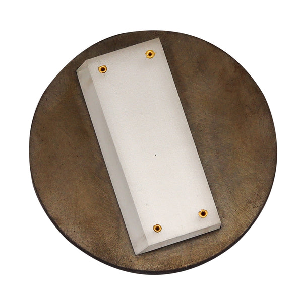 Thomas Gentille 1970 Geometric Round Brooch In 18kt Gold Frosted Lucite Bronze And Copper