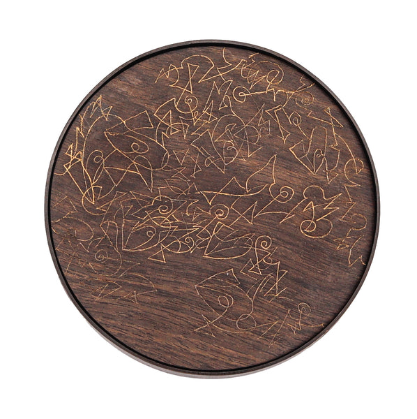 Thomas Gentille 1970 Graffiti Wood Brooch In 18Kt Gold Ebony Bronze And Copper