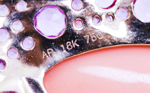 ASCOLI PICENO CORAL DROPS 18 KT EARRINGS WITH 10.56 Cts DIAMONDS & RUBIES