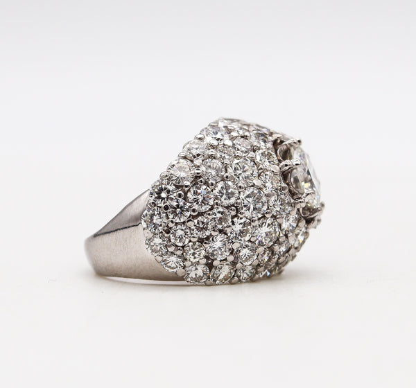 Yanes Exceptional Gia Certified Cluster Cocktail Ring In Platinum With 10.16 Ctw In Diamonds