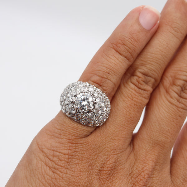 Yanes Exceptional Gia Certified Cluster Cocktail Ring In Platinum With 10.16 Ctw In Diamonds