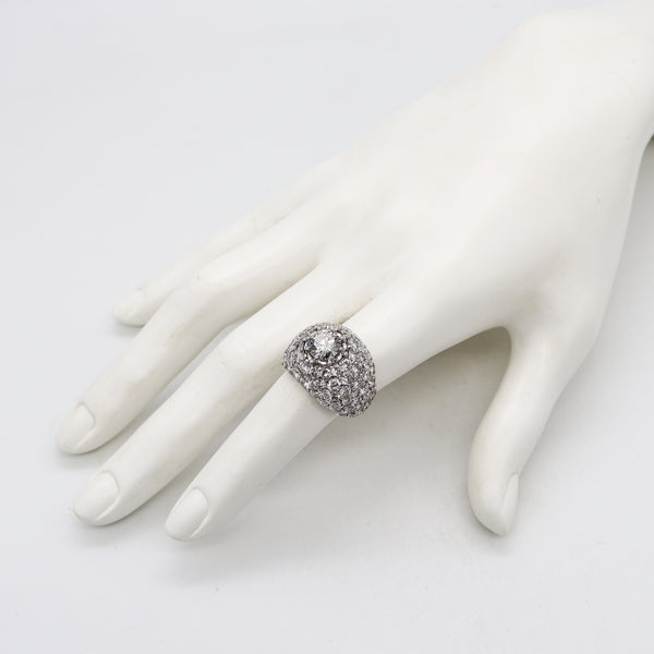 Yanes Exceptional Gia Certified Cluster Cocktail Ring In Platinum With 10.16 Ctw In Diamonds